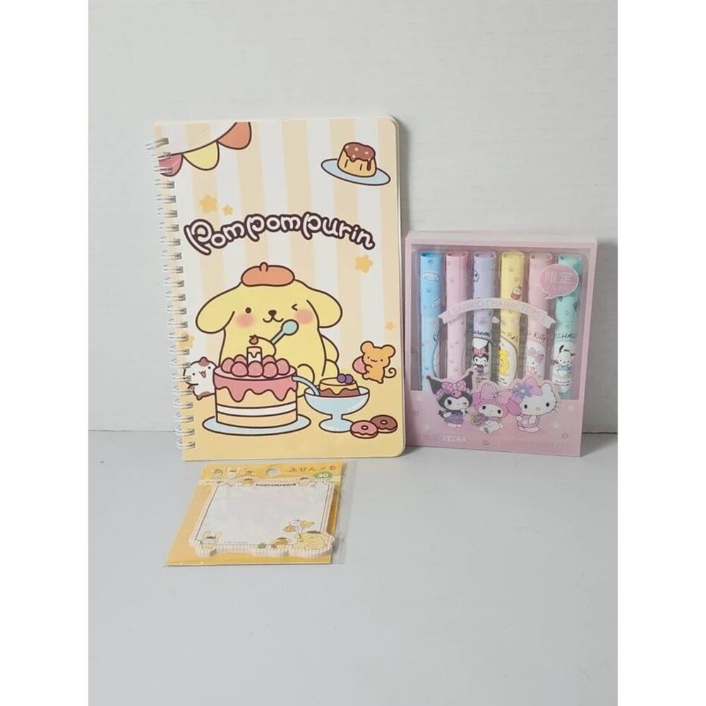 Pompompurin bundle markers, note pad and note book